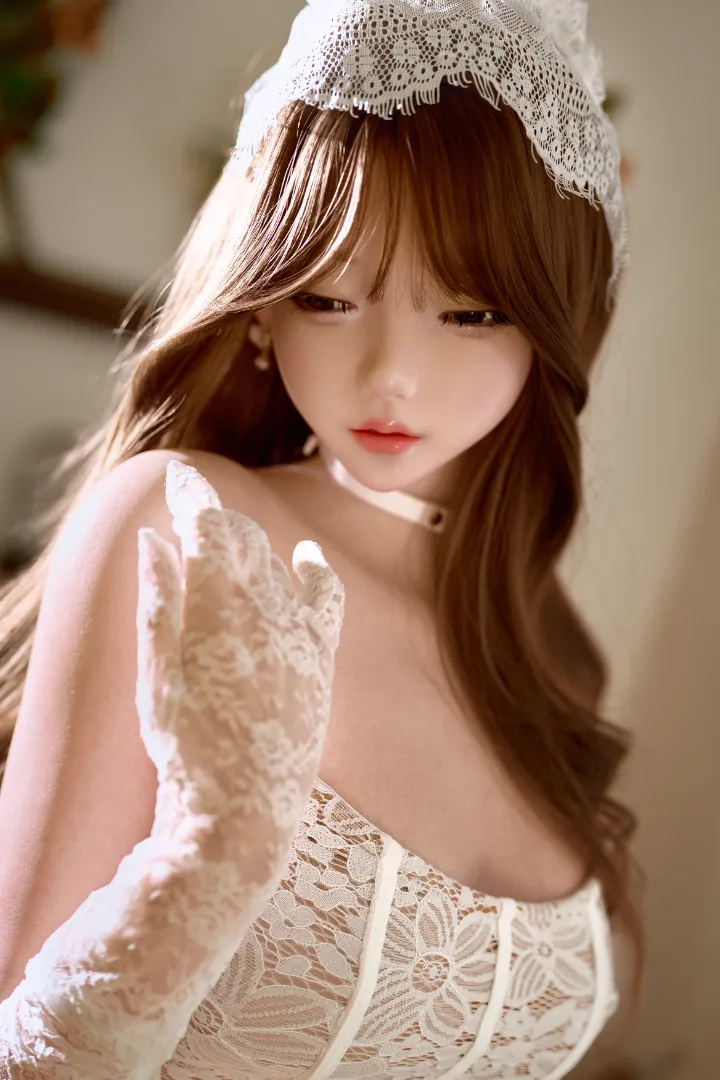 153cm (5ft0) Natural-Chest Real Skin Texture Silicone Sex Doll Moya, ROS Head